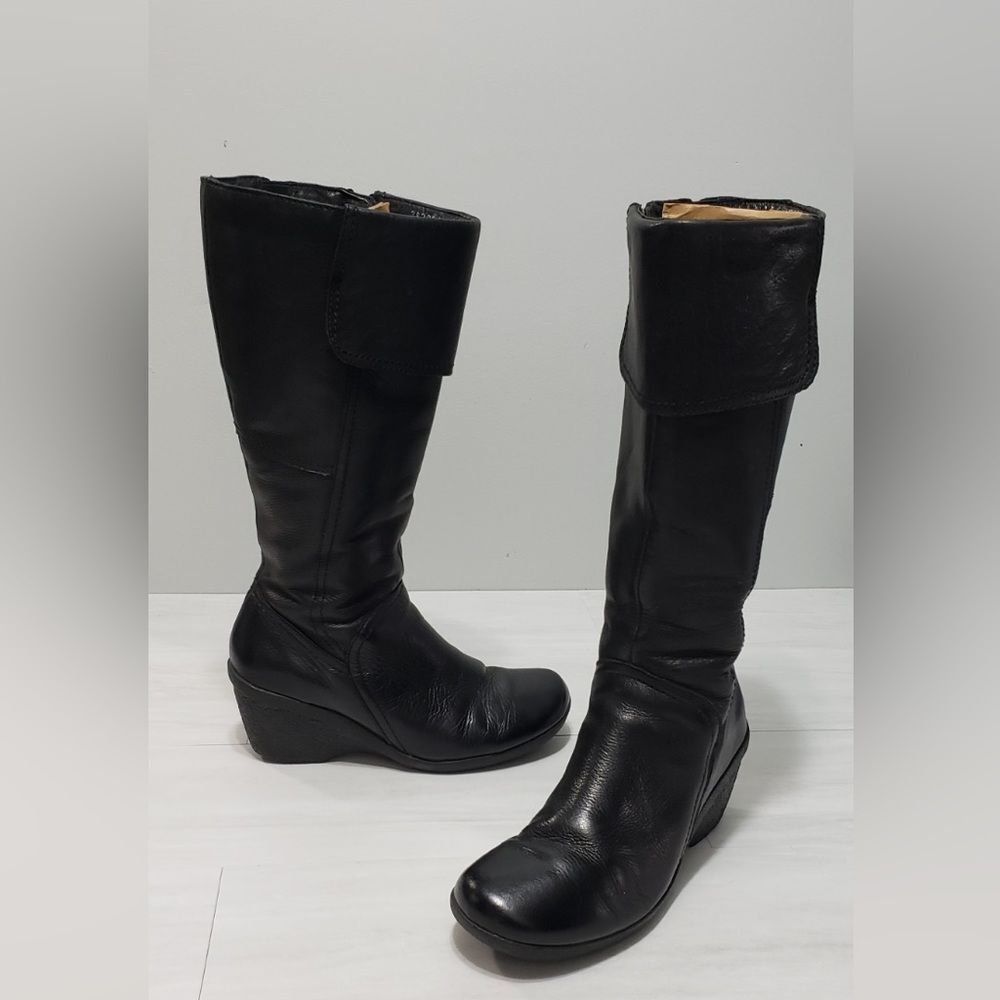 Hush Puppies Black Heeled Boots